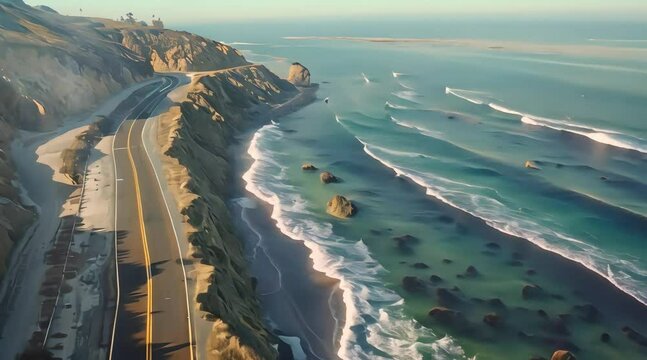 California Beach Highway (mov) made with Ai generative technology