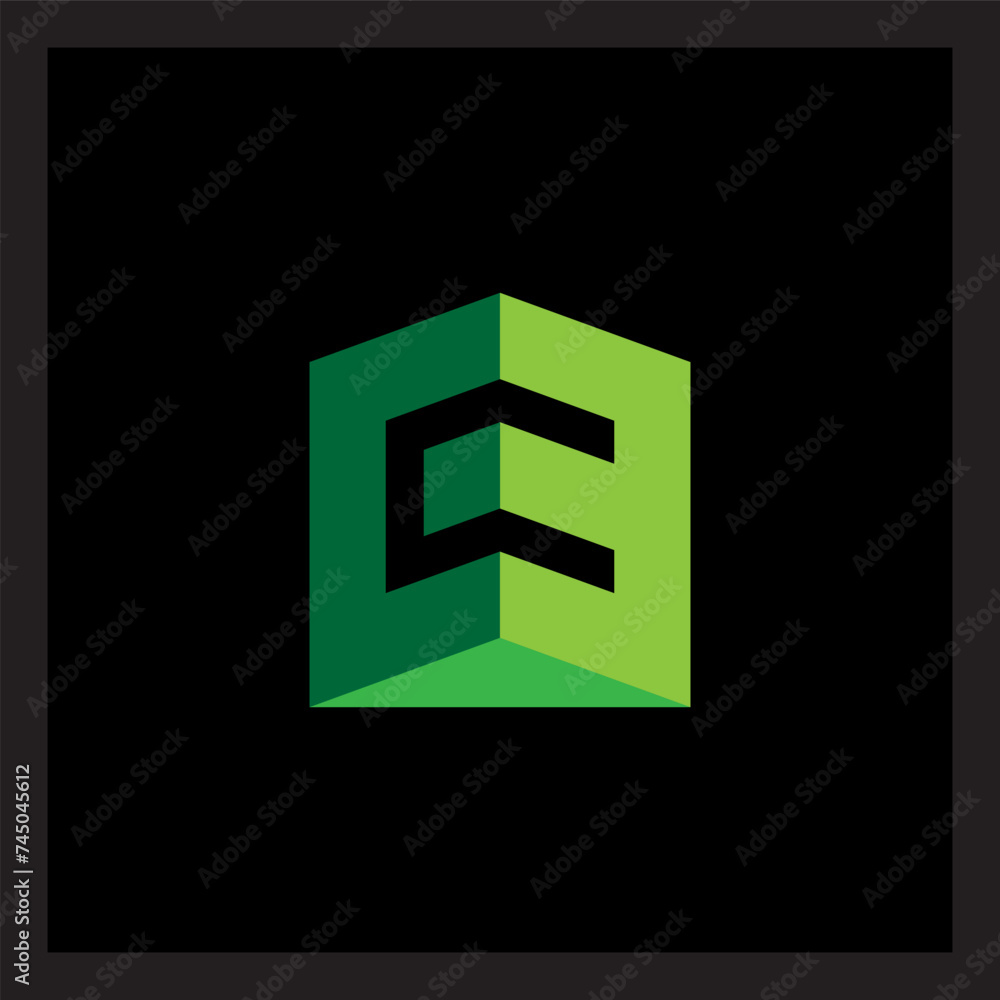 Poster c and 3 - logo. vector design element or 3d icon. c3 - logotype.