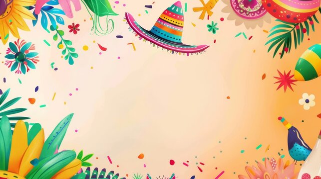 invitation card to a kids birthday themed mexico