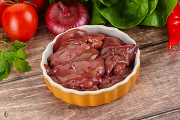 Raw chicken liver for cooking