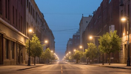 city ​​street view of cows at night made by AI generative