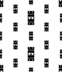 Circuit Breaker Icon Seamless Pattern, Overload, Short Circuit Protector Switch