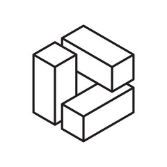 Abstract shape icon isolated on grey background. Design element. Vector illustration.