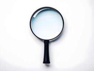 magnifying glass with a black handle and a black rim isolated on white background generative ai