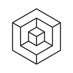 Abstract shape icon isolated on grey background. Design element. Vector illustration.