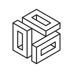 Abstract shape icon isolated on grey background. Design element. Vector illustration.