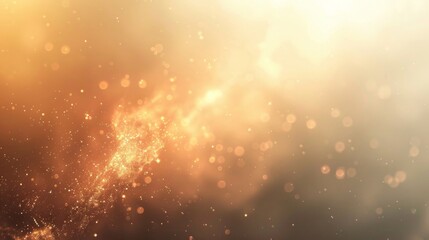 Fototapeta na wymiar Abstract golden sparkle dust on a warm light background, perfect for festive occasions.