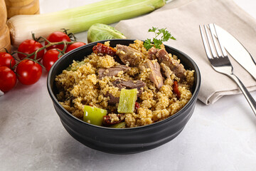 Bulgur with lamb and vegetables