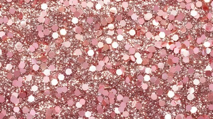 A close-up view of sparkling rose gold sequins, ideal for a luxurious texture background.