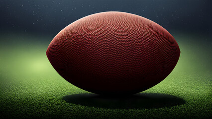 american football ball on grass
