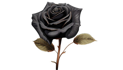 realistic black color rose png / transparent