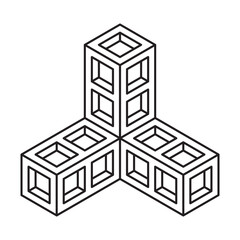 Abstract shape icon isolated on white background. Line art. Vector illustration.