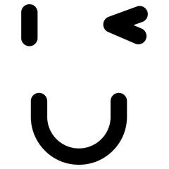 wink icon, simple vector design