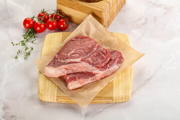 Uncooked raw beef steak for grill