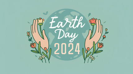 Poster background for Earth Day 2024 for social media and CSR - obrazy, fototapety, plakaty