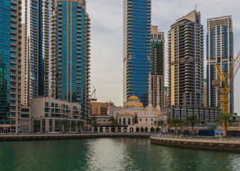 Skyscrapers at Dubai Marina. - 745053839
