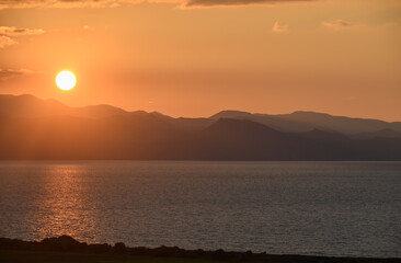 the sun sets behind the mountains in winter in Cyprus 4