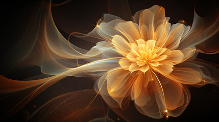 glowing flower background with flower abstract flow