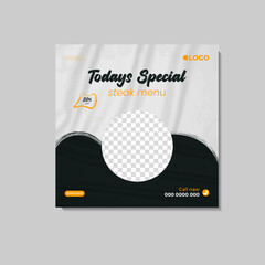 Special food menu post add template for social media