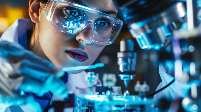 Scientist examining quantum computing chips highlighting innovation in technology