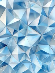 Obraz premium This image radiates elegance with its geometric tiles set against a crisp, light blue background. The refreshing hue and precise patterns create a visually striking and serene ambiance.