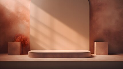 Centered podium in minimalist setup.