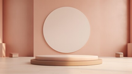 Centered podium in minimalist setup.