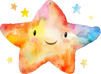 Happy Watercolor Star for Dreamy Designs