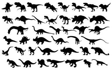Abstract Vector Dinosaur Silhouette Set