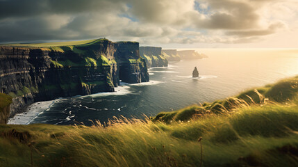 Ireland Cliffs of Moher - obrazy, fototapety, plakaty