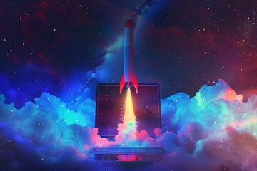 Launching into the Future A Space-Themed Laptop Adventure Generative AI