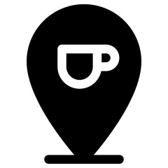cafe location icon, simple vector design