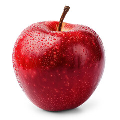 red apple with drops isolated