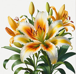Fototapeta premium lily on white background