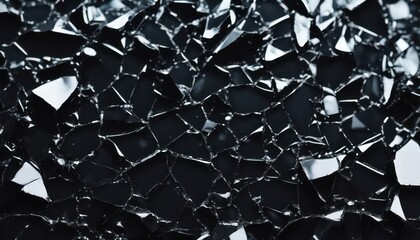 Close-up of a web of cracked glass, highlighting the intricate patterns