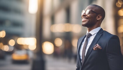 Confident businessman in the city