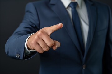 Businessman pointing with finger