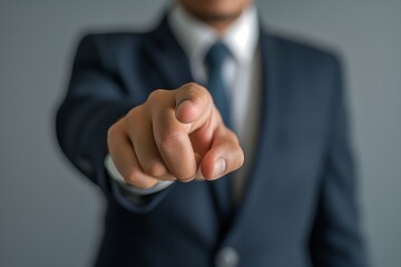 Businessman pointing with finger