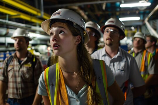Women in Hard Hats A Construction Site's Female Workforce Generative AI