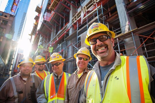 Construction Workers Smiling for the Camera Generative AI