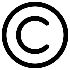 copyright icon, simple vector design