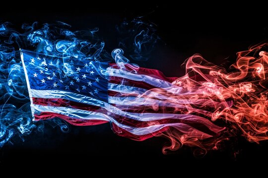 Fiery Flag Flaunts Freedom A Celebration of Independence Generative AI