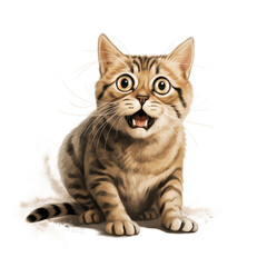 Obraz premium A cat illustration with a surprised face
