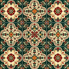 Persian Geometric Ornate Arabesque: Square Tile Design - Hand Edited Generative AI