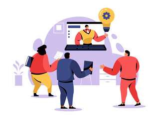 Teams working on project. Creative idea for business