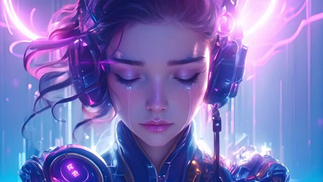 涙を流す女性,Generative AI 