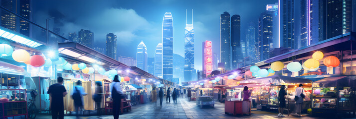 Hong Kong: A Vibrant and Heterogeneous Blend of Modernity and Tradition - obrazy, fototapety, plakaty