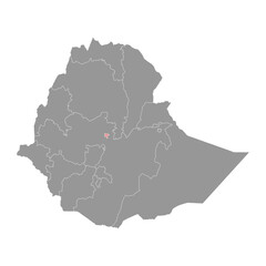 Addis Ababa map, administrative division of Ethiopia. Vector illustration.
