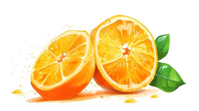 Juicy Orange Graphic: Isolated Fruit Image on White Background