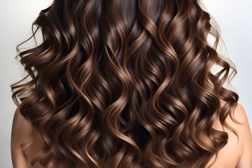 Naklejka premium back view of a woman with beautiful healthy shiny hair
